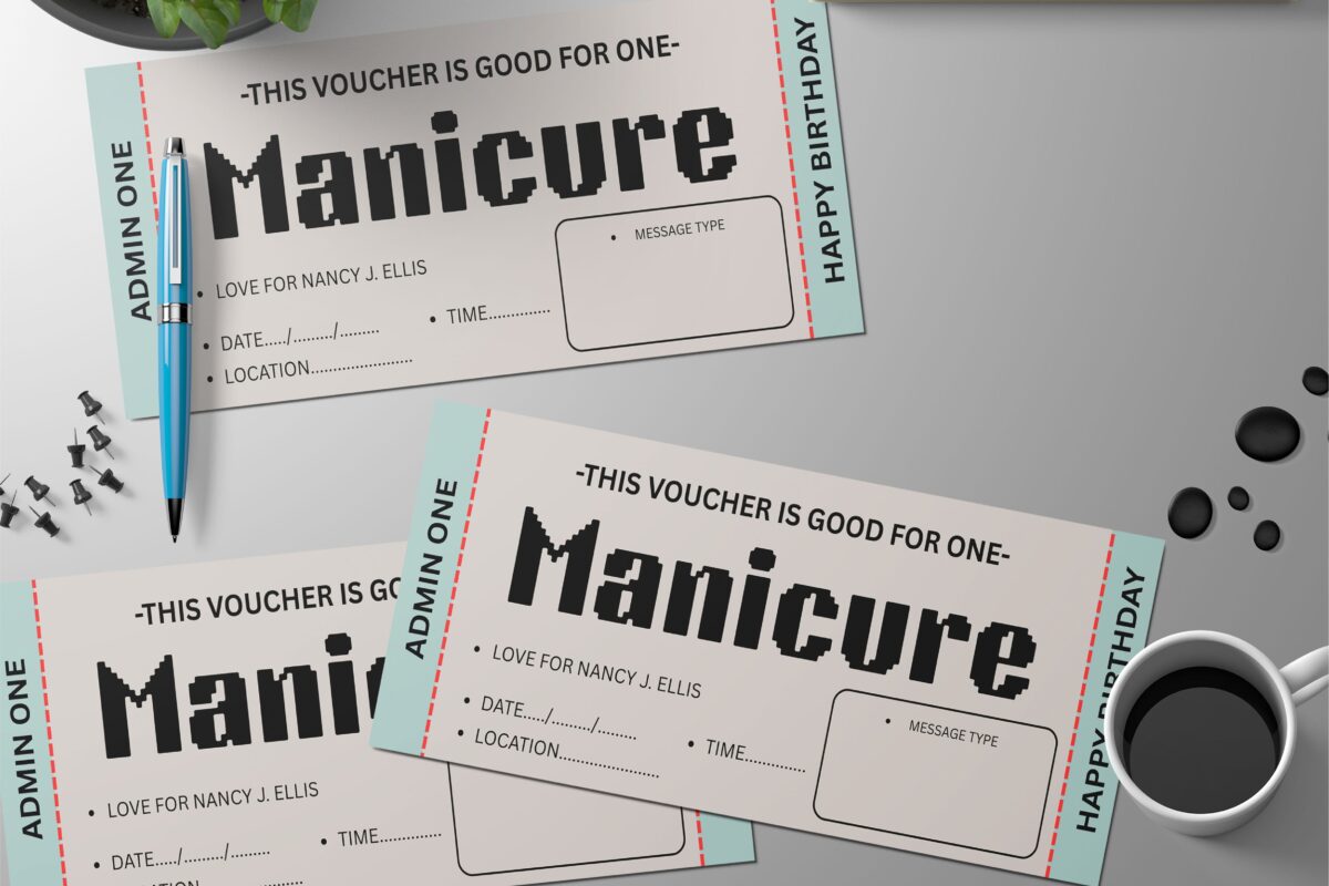 Editable Manicure ticket Surprise Ticket Template – Canva + PDF/JPEG – Concert, Travel, Party, Reunion, Birthday, Christmas, Vacation – Instant Download & Fully Customizable – Memorable Digital Ticket Surprise Gift for Him / Her - Image 3
