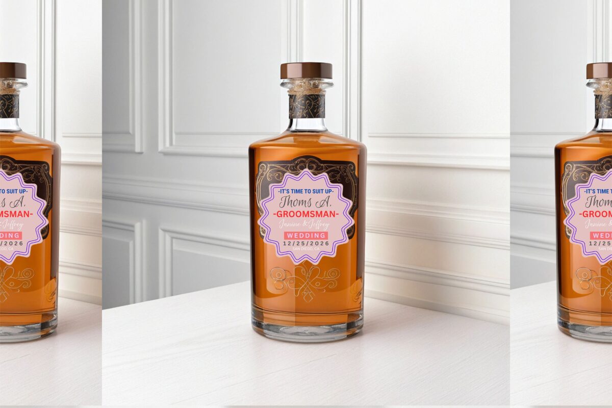 Editable Groomsmen Gift, Groomsman Proposal Gift Box label, custom whiskey label, best man gift, Man of Honor gift, Usher gift, custom liquor label in Canva File - Image 4