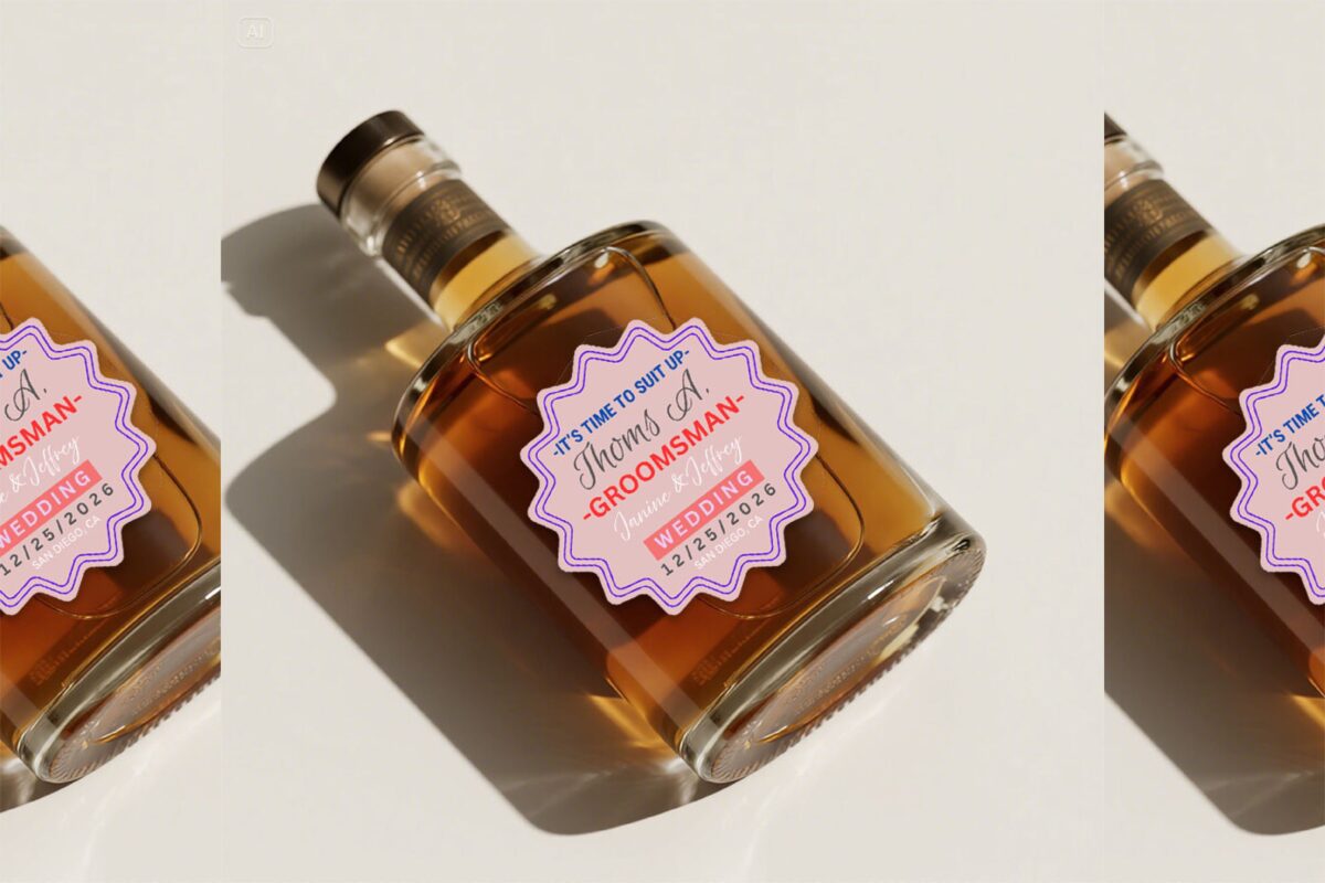 Editable Groomsmen Gift, Groomsman Proposal Gift Box label, custom whiskey label, best man gift, Man of Honor gift, Usher gift, custom liquor label in Canva File