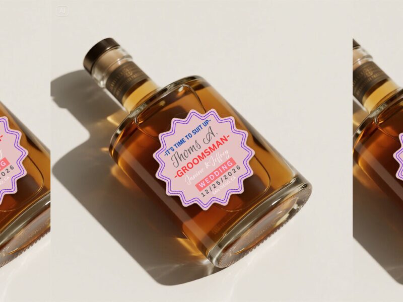 Editable Groomsmen Gift, Groomsman Proposal Gift Box label, custom whiskey label, best man gift, Man of Honor gift, Usher gift, custom liquor label in Canva File