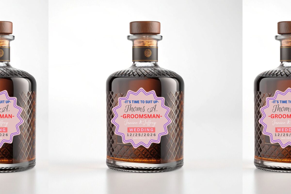 Editable Groomsmen Gift, Groomsman Proposal Gift Box label, custom whiskey label, best man gift, Man of Honor gift, Usher gift, custom liquor label in Canva File - Image 2