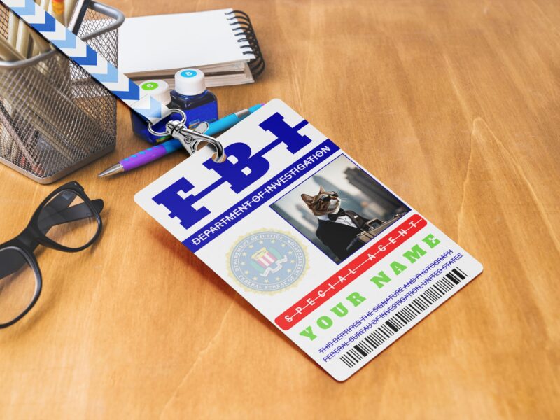 Printable FBI Agent Funny ID badge, Free Edit in Canva Easy and instant download.