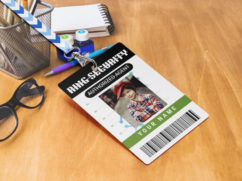 Canva Ring Security ID Badge. Free Edit in Canva Easy and instant download.