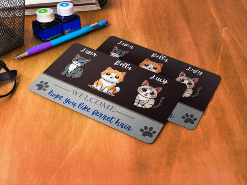 Home Printable Pet welcome ID Card Template, Custom Dog ID Card Template, Free Editable Dog Identification Badge with Photo, Canva Template.