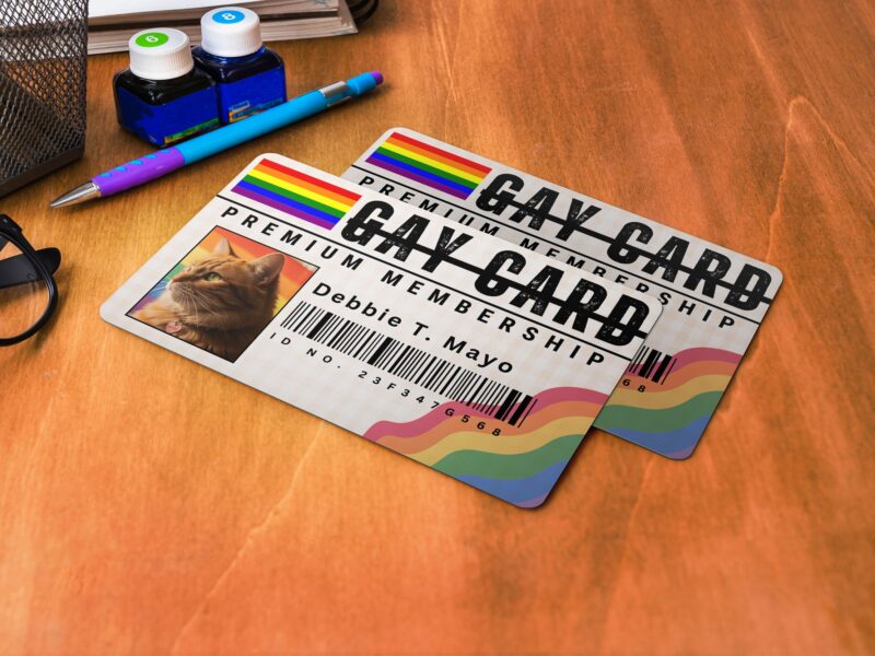 Printable GAY CARD - Premium membership, Funny Meme, Funny Gift, Gift for Prank, Identity Card In Canvas free Editable